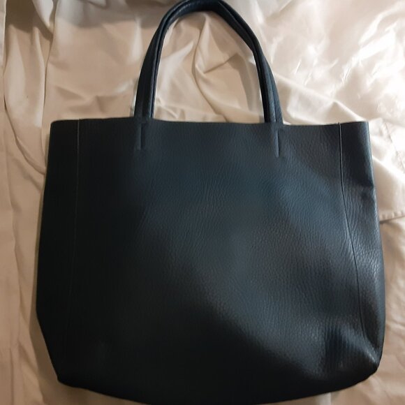 NWOT Indigo Tote Pebbled Vegan Leather Teal Blue - Picture 1 of 4